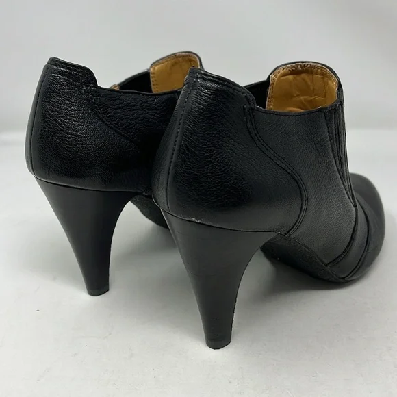 AUDREY BROOK AVIGNON SLIP ON BLACK SHOE BOOTIE HEEL LEATHER UPPER SIZE 7.5 - Picture 5 of 13